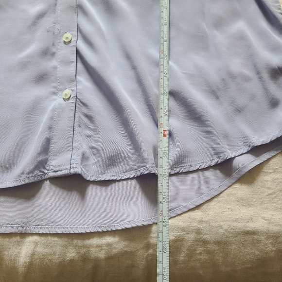 En Thread Womens Periwinkle Blue Business Professional Viscose Button-Down Shirt - Picture 10 of 13